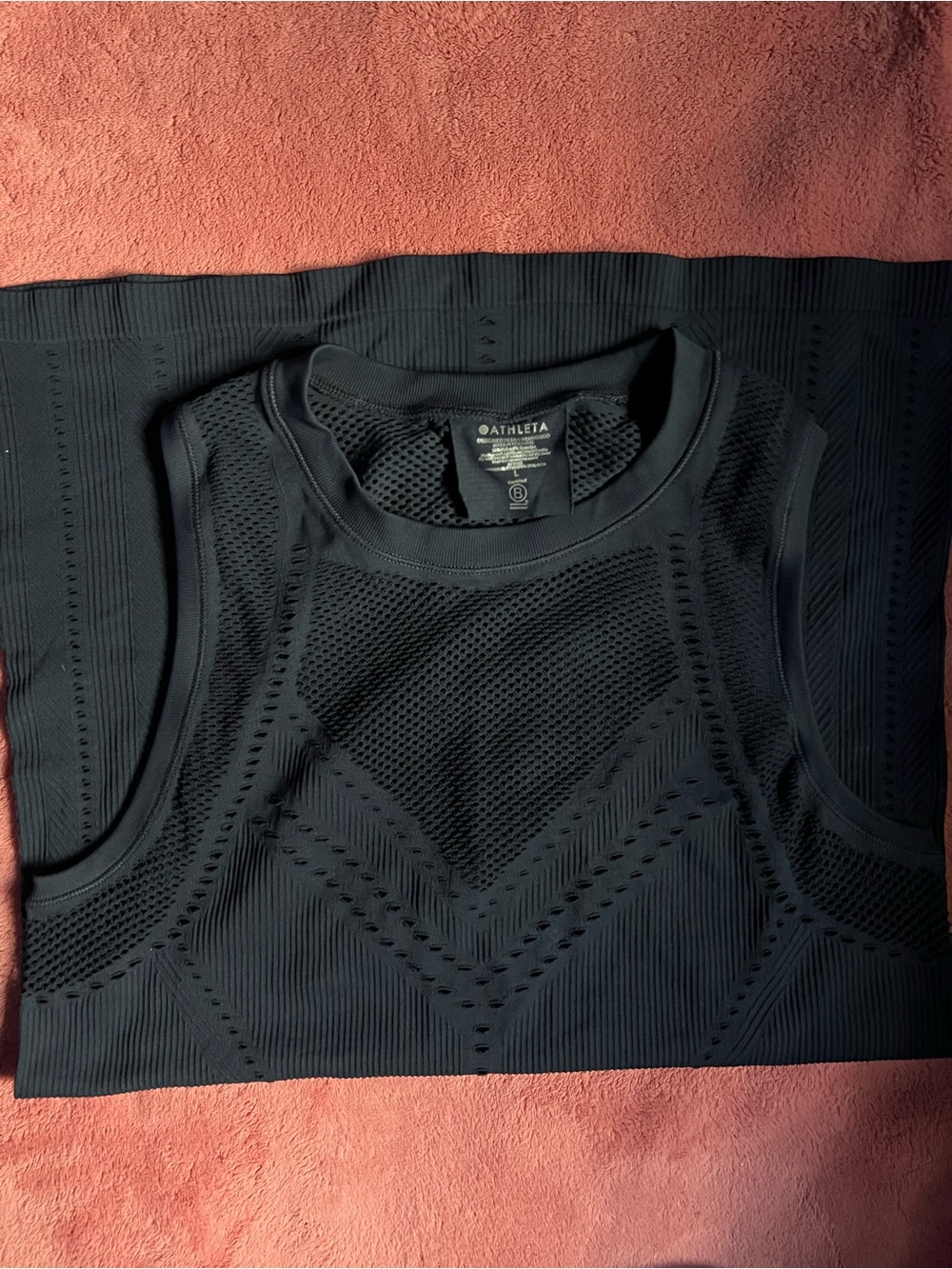 Athleta Black Mesh Seamless Performance Tank